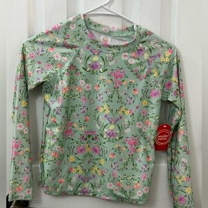 Wonder Nation Kids Floral Long Sleeve Tee - Mint Green